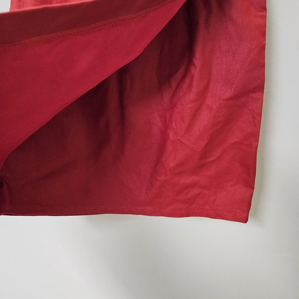 Elegant Red Wrap Skirt Women Size L - Picture 7 of 15